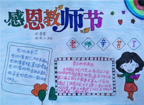 庆祝教师节手抄报简单漂亮一等奖七年级 庆祝教师节手抄报简单漂亮一等奖七年级