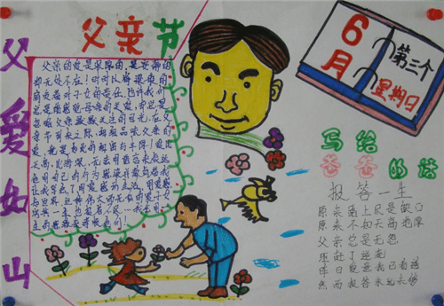 父亲节手抄报图片内容大全一等奖