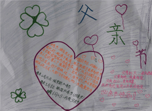父亲节手抄报一等奖简单又好画