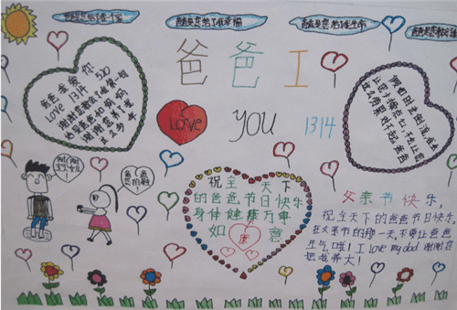 父亲节手抄报简单又漂亮三年级