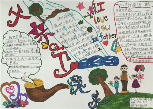 父亲节手抄报简单又漂亮三年级