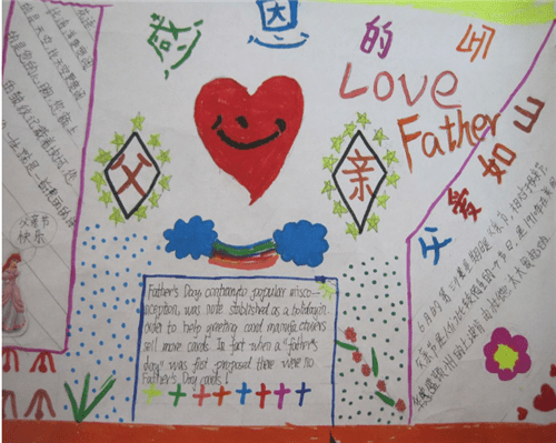 父亲节手抄报简单又漂亮三年级